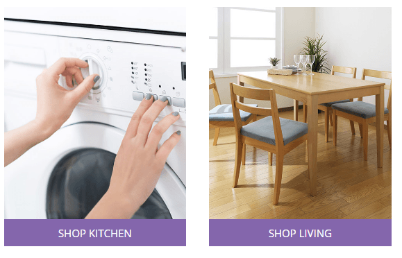 shop kitchen or living button